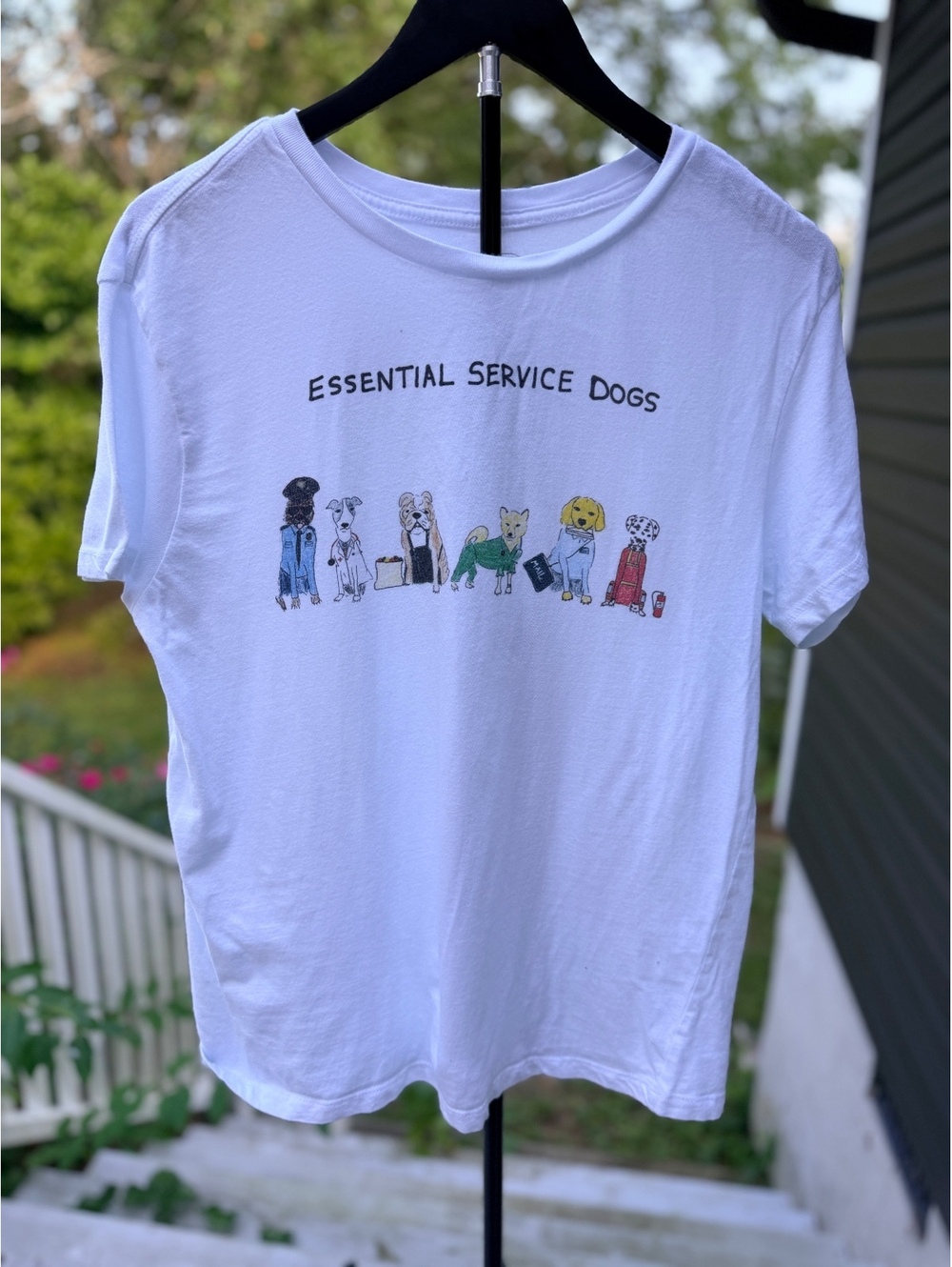 Unfortunate Portrait Essential Service Dogs White T-Shirt XL